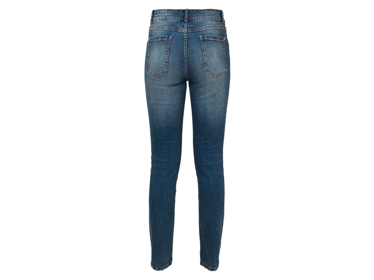 Eine blaue Skinny Jeans für Frauen.