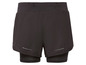 Schwarze Laufshorts mit integrierter Unterhose.