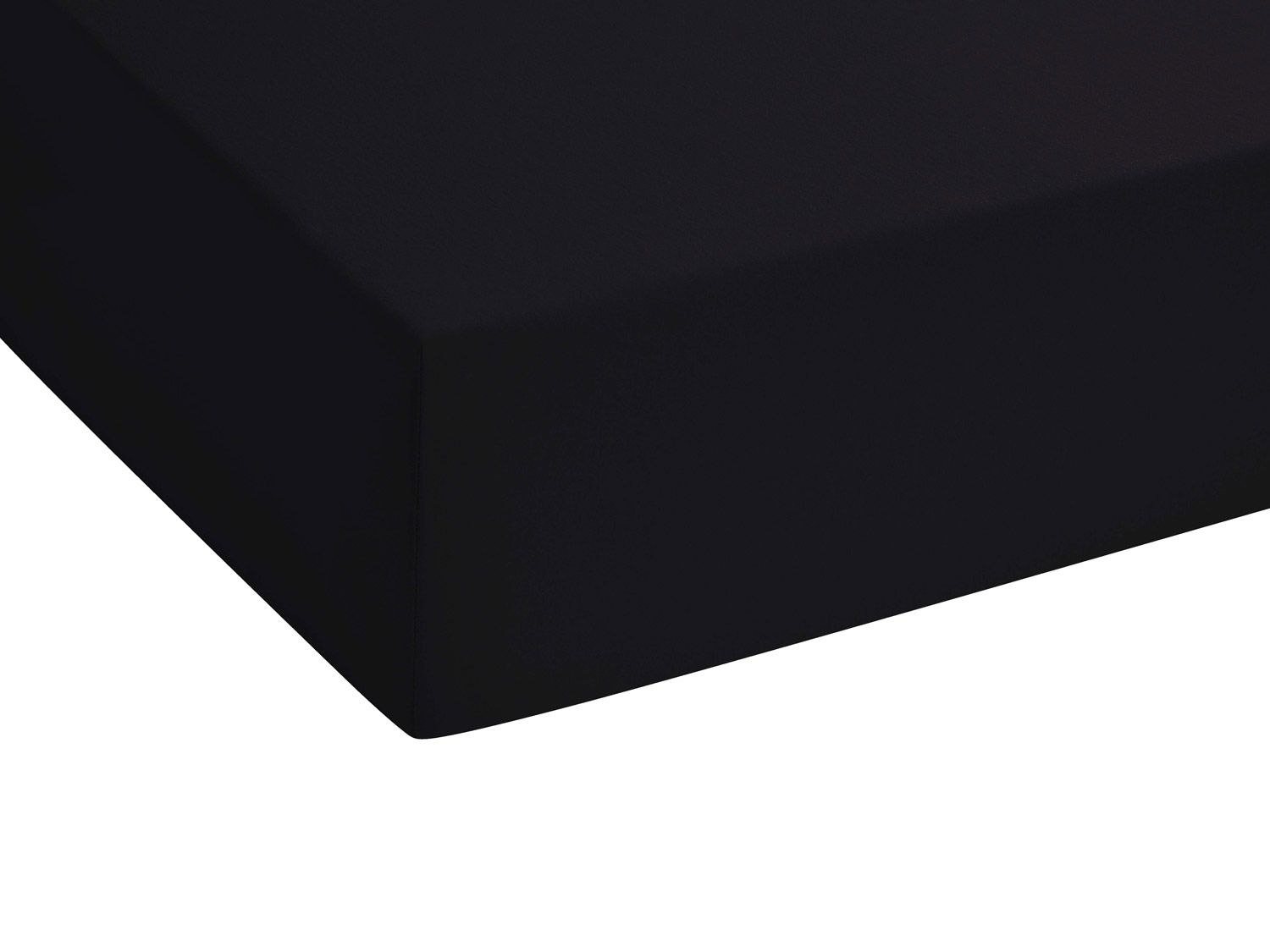 BIBERNA Feinjersey Spannbettlaken (Schwarz, 140 - 160 x 200 cm) – Bild 2 von 3