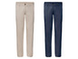 Beige und dunkelblaue Chinohose