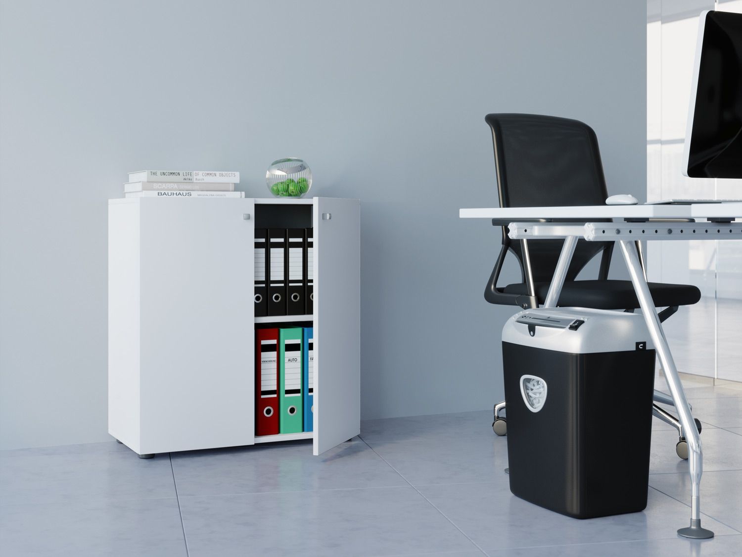 VCM Büroschrank Lona (mit Drehtüren, Weiß, L) – Bild 2 von 2