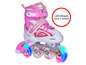 Rosa Inline-Skates mit LED-Rädern von Apollo.
