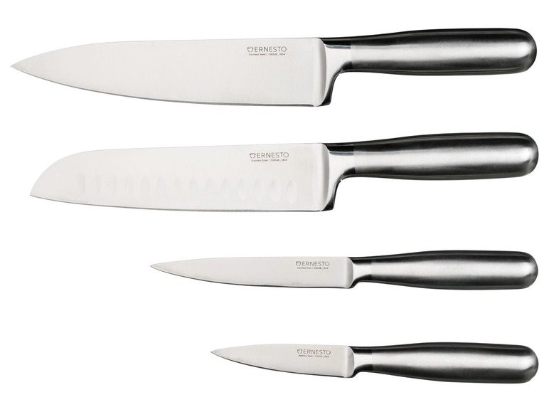 Gehe zu Vollbildansicht: ERNESTO® Messer, mit Edelstahl-Klinge, Bambus- oder Edelstahlgriff - Bild 10