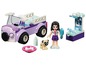 LEGO Friends Set mit einem Tierarzt-Fahrzeug, einer Tierarztfigur und einem Welpen.