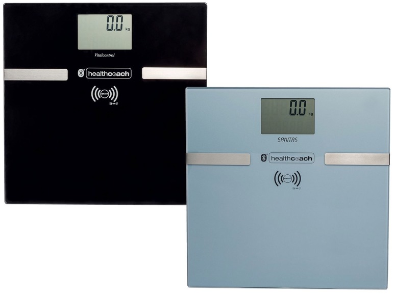 Zwei digitale Waagen von Sanitas mit Bluetooth-Funktion.