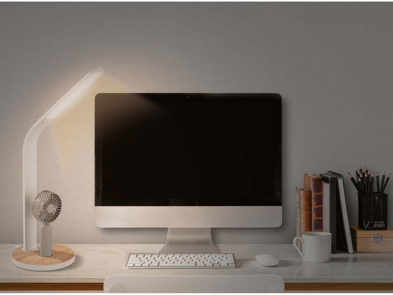 Gehe zu Vollbildansicht: LIVARNO LUX® Schreibtischleuchte mit 3 Lichtfarben und abnehmbarem Ventilator - Bild 3
