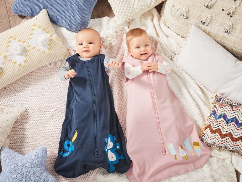 Gehe zu Vollbildansicht: LUPILU® Baby Schlafsack Mädchen, Reißverschluss mit Kinnschutz, aus reiner Baumwolle - Bild 9