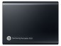 Eine schwarze Samsung T5 portable SSD.