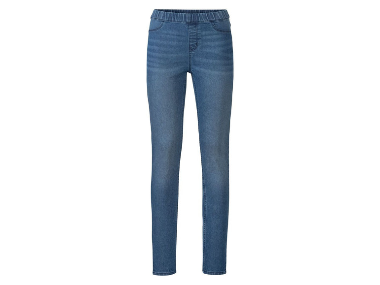 Eine blaue Jeans in Skinny-Passform.