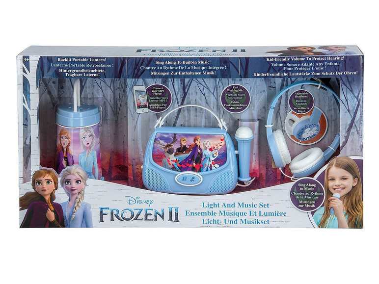 Gehe zu Vollbildansicht: ekids Frozen 2 Bundle bestehend aus Kopfhörer Karaoke Nachtlampe - Bild 1