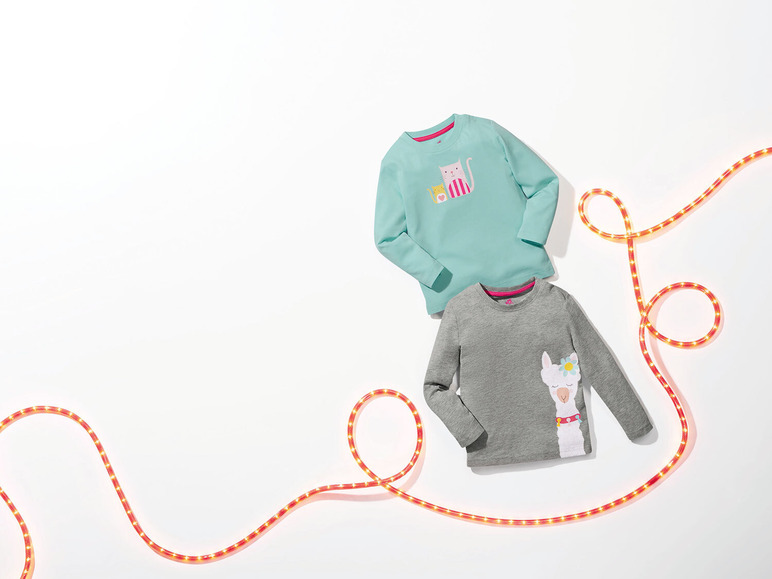 Gehe zu Vollbildansicht: lupilu Kleinkinder Mädchen Langarmshirts, 2 Stück, mit Baumwolle - Bild 3