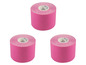 Drei Rollen pinkfarbenes Sporttape.