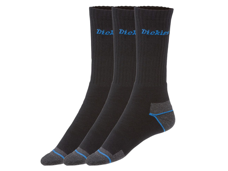 Drei Paar schwarze Dickies Socken.