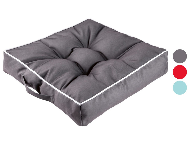 Graues Hundebett mit weißem Rand