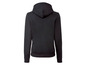 Ein schwarzer Hoodie mit Kapuze.