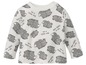 Weißes Baby-Shirt mit grauem Nashorn-Druck und dem Schriftzug 'be a little wild'.