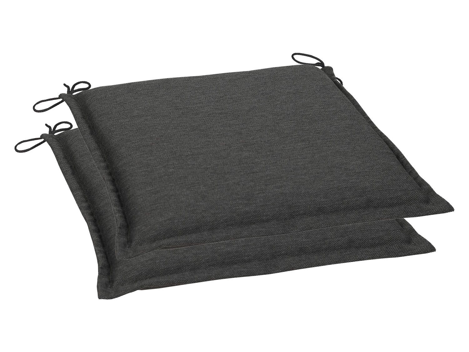GO-DE Textil Gartenauflage Uni (2er Set Kissen 5 cm, Anthrazit) | 04014082069325