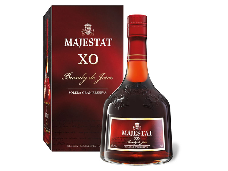 MAJESTÄT XO Brandy de Jerez 40% Geschenkbox Solera Reserva Vol mit Gran