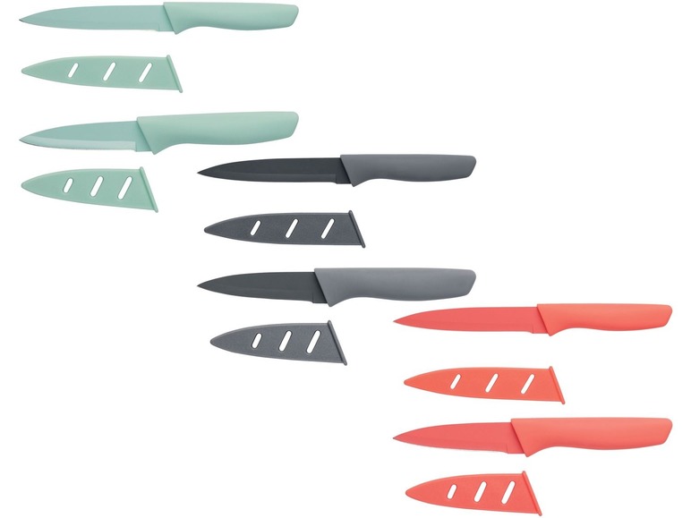 Gehe zu Vollbildansicht: ERNESTO® Kushino-Messer, 2-teilig, inklusive Klingenschutzhüllen, mit Antihaftbeschichtung - Bild 1