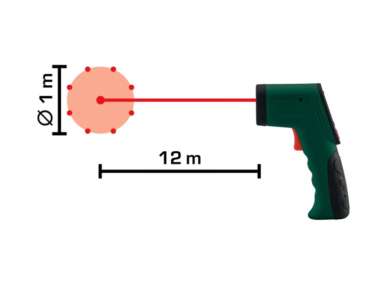 Gehe zu Vollbildansicht: PARKSIDE® Infrarot -Temperaturscanner »PTIA1«, mit 8-Punkt-Laser, ergonomischer Griff - Bild 5