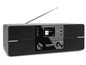 Ein schwarzes TechniSat Digitradio 371 CD BT DAB-Radio mit Antenne.