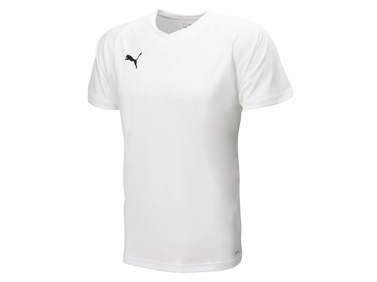 Weißes Puma Fußballtrikot mit kurzen Ärmeln