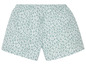 Weiße Shorts mit grünem Blumenmuster.