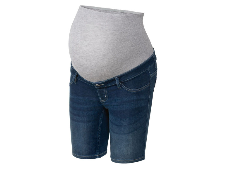 Gehe zu Vollbildansicht: esmara Damen Umstands-Jeansshort mit elastischem Bauchband - Bild 2