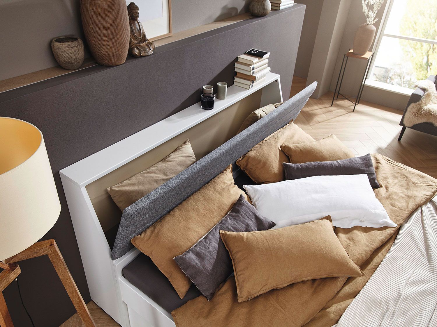 RAUCH ORANGE Scala - Futonbett (StauraumKopfteil,6 Schubkästen, Alpinweiß, 180x200cm) – Bild 3 von 4