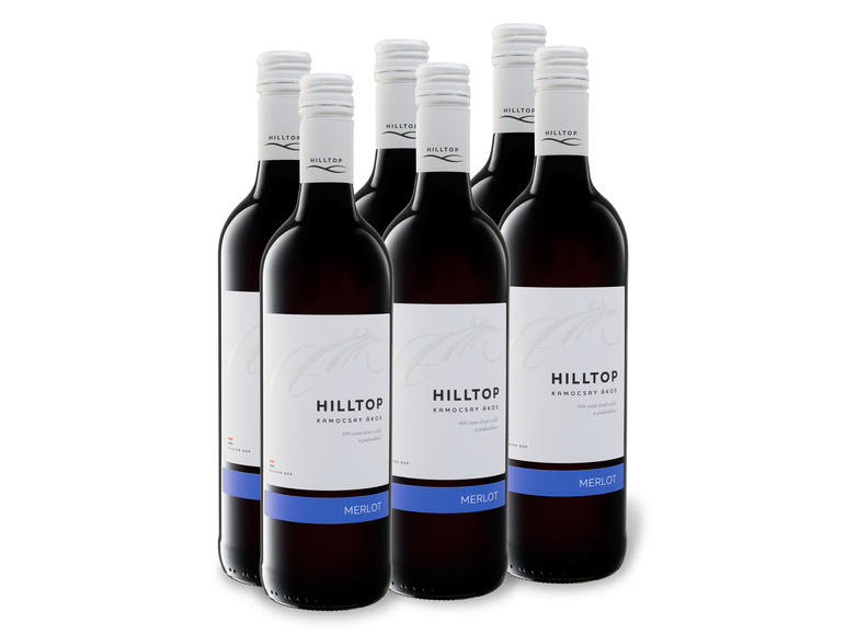 Gehe zu Vollbildansicht: 6 x 0,75-l-Flasche Weinpaket Hilltop Merlot PGI trocken, Rotwein - Bild 1