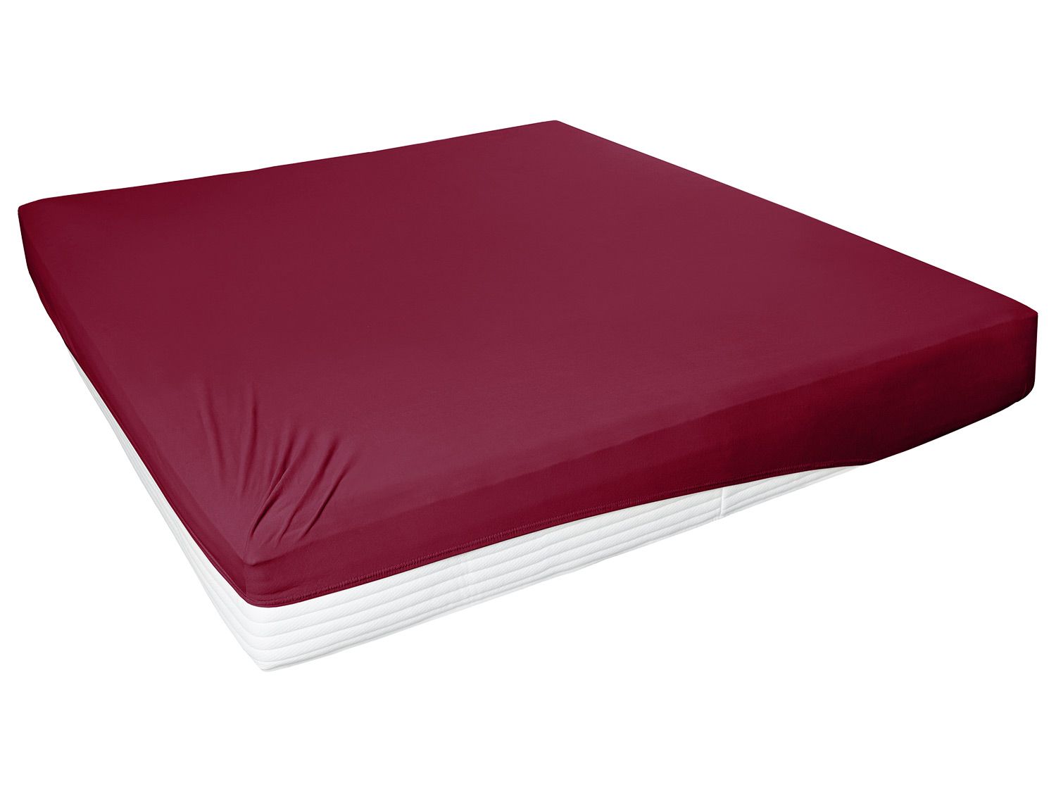 Primera Elastan-Jersey-Spannbetttuch mit Rundumgummi (Bordeaux, 180-200×200 cm) | 04002895149563