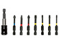 Ein Satz Schraubendreherbits mit verschiedenen Kopfformen und Größen.