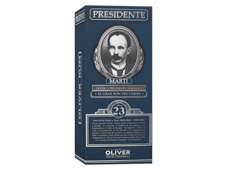PRESIDENTE MARTI Rum Jahre 40% mit Geschenkbox 23 Vol Solera