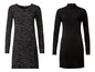 Zwei schwarze Langarmkleider, eines mit Zebra-Muster