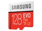 Eine 128 GB Samsung EVO Plus microSD-Karte.