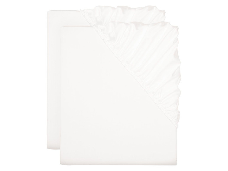 Gehe zu Vollbildansicht: MERADISO® Satin Spannbettlaken, 2 Stück, 90-100 x 200 cm, aus reiner Baumwolle - Bild 4