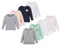 Ein Set mit sieben Langarmshirts für Babys der Marke Lupilu.