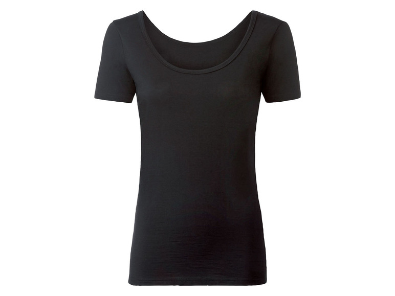 Gehe zu Vollbildansicht: esmara Damen Thermounterhemd, aus reiner Merinowolle, schwarz - Bild 1