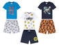 Pyjamas für Jungen mit Spider-Man und Jurassic World Motiven.