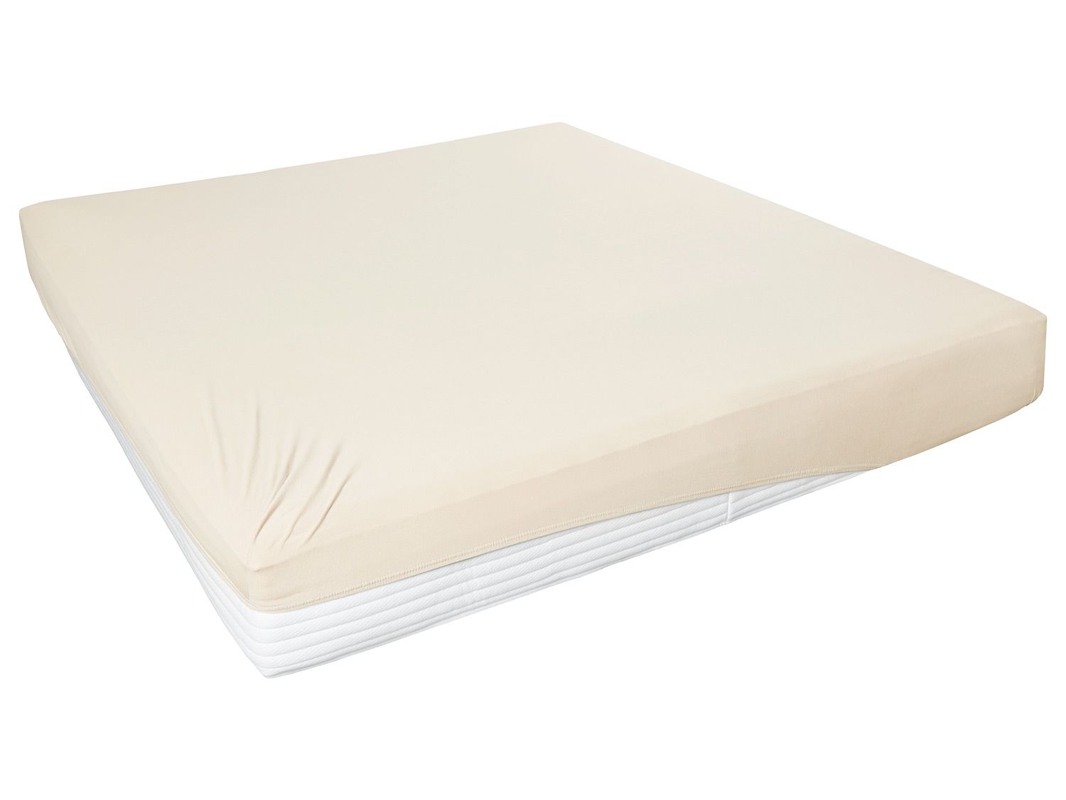 Primera Elastan-Jersey-Spannbetttuch mit Rundumgummi (Ecru, 180-200×200 cm) | 04002895149549