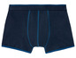 Dunkelblaue Boxershorts mit blauem Rand.