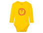Gelber Babybody mit einem Löwen von Lupilu.