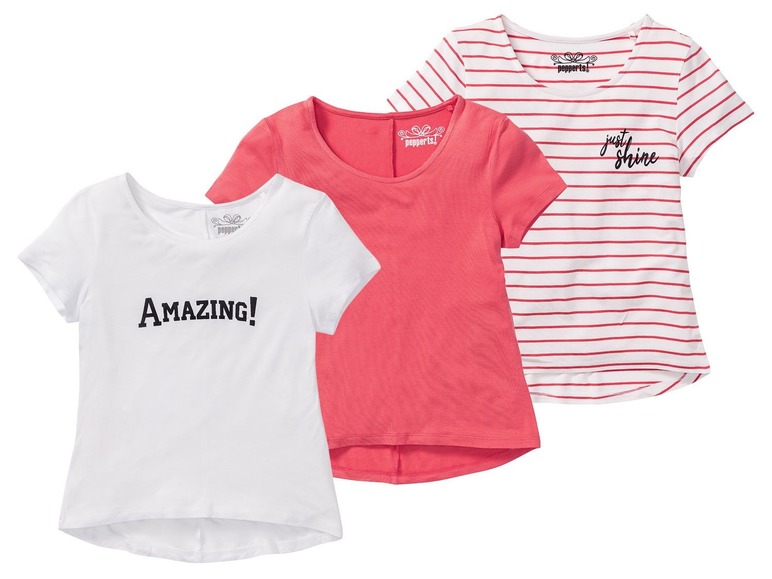 Gehe zu Vollbildansicht: PEPPERTS® T-Shirts Mädchen, 3 Stück, Tragekomfort durch weiche Viskose, Passform - Bild 9
