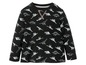 Schwarzes Langarmshirt für Jungen mit Dinosaurier-Motiv.