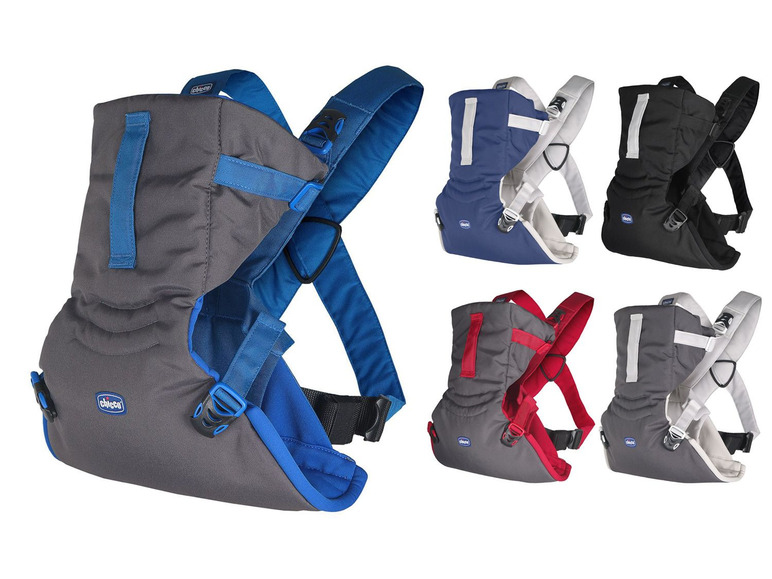Chicco Tragegurte in verschiedenen Farben.