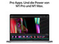 Ein MacBook Pro mit M1 Pro oder M1 Max Chip, das Final Cut Pro zum Bearbeiten von Videos verwendet.