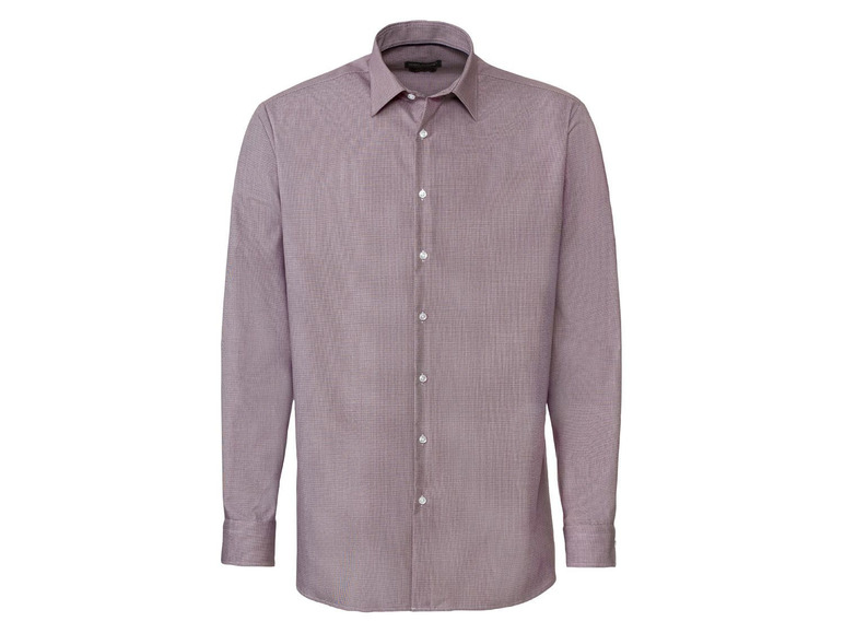 Ein gestreiftes Hemd mit langen Ärmeln.