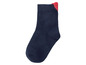 Blaue Socke mit rotem Detail