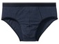 Dunkelblaue Boxershorts mit elastischem Bund.