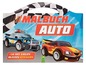 Titelseite eines Malbuches mit Autos, darunter ein Polizeiauto und ein Sportwagen.